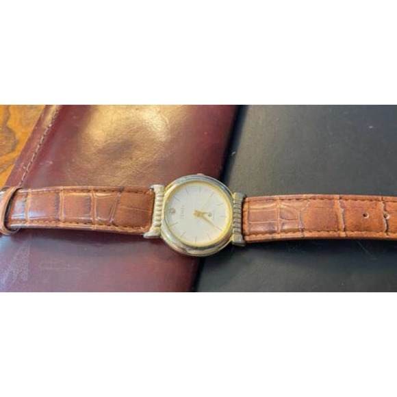 Men's 32mm Gold Tone Jemis Watch, Brown Leather Band - Picture 3 of 3